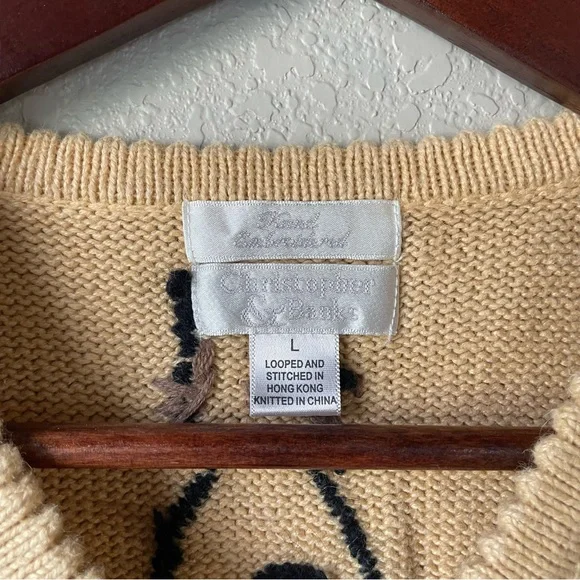 Vintage Christopher & Banks Womens Large Hand Embroidered Vest Cat Lady Pumpkin - Picture 3 of 8